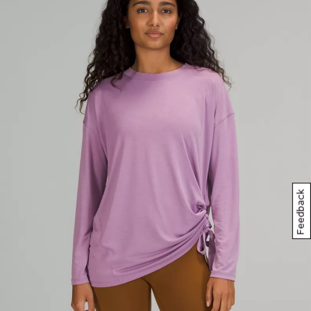 Lululemon Side Cinch Long Sleeve Crew, size 10, Wisteria